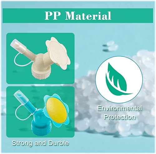 Miniatura 6 de Andiker Cabezales de flores, regadera 2 en 1, herramientas de riego para botellas de plástico, herramienta de riego de doble cabezal para cultivo de