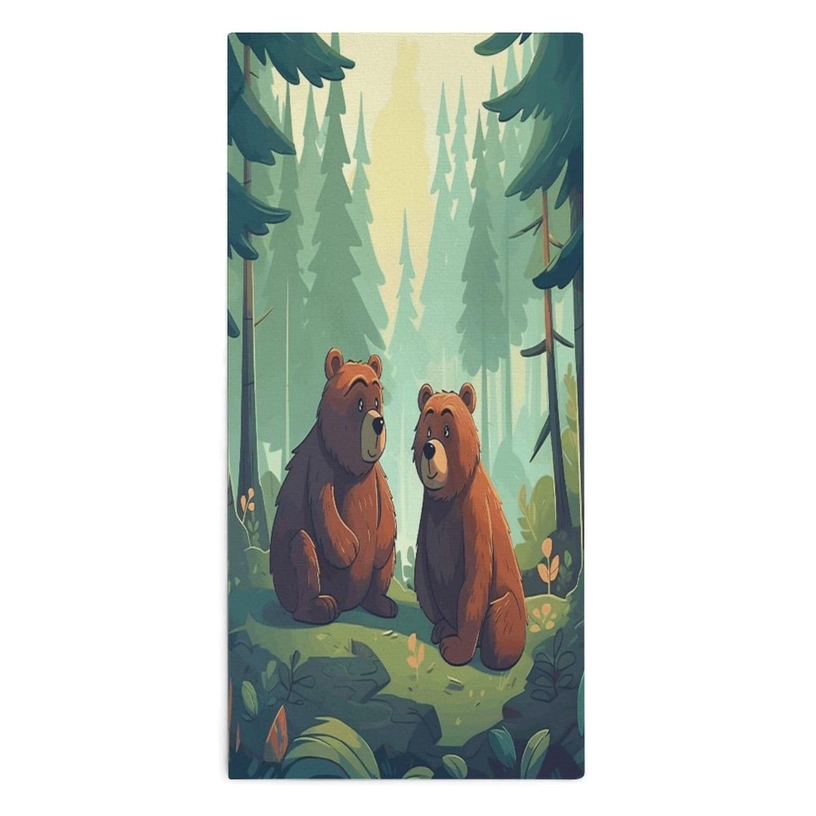 Btcowzrv Style Hand Drawn Bear Bath Towel Beach Towels Shower Towel