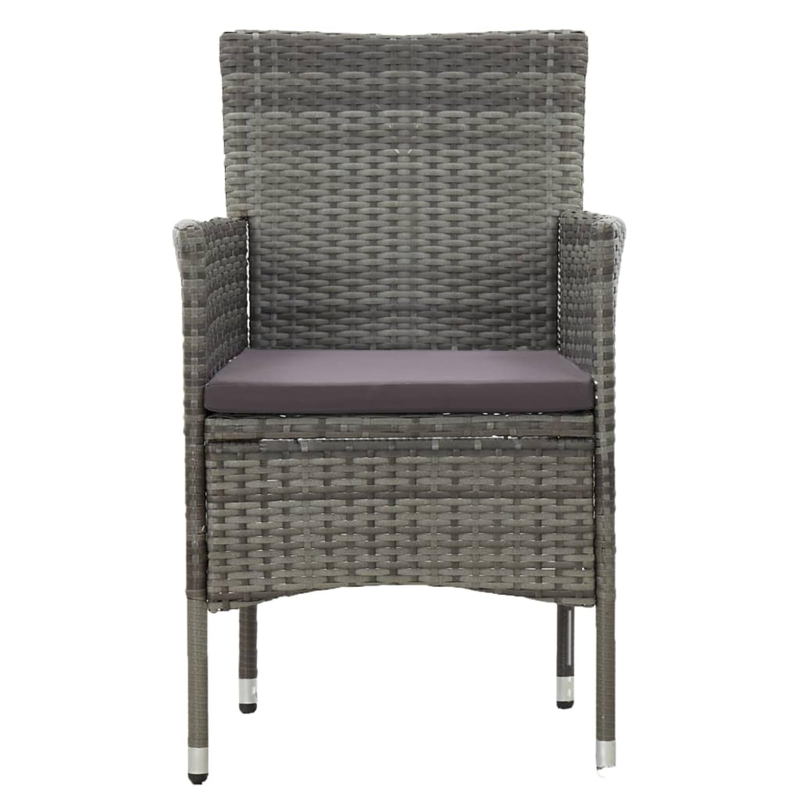 Gecheer Conjunto de Comedor de jardín de 11 Piezas de ratán sintético Gris