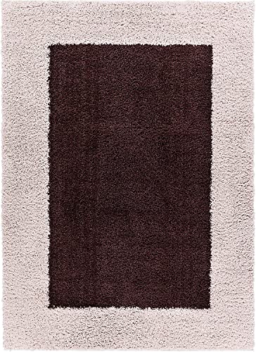 Image of Anti Slip Soft Shaggy Carpets for Living Room Bedroom Hall Kitchen Home Modern Fluffy Rugs Size 3x5 Feet Color Brown /Beige