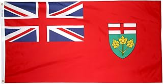 Ontario Canadian Province Flag 3x6 ft. Nylon SolarGuard NYL-Glo 100% Made in USA