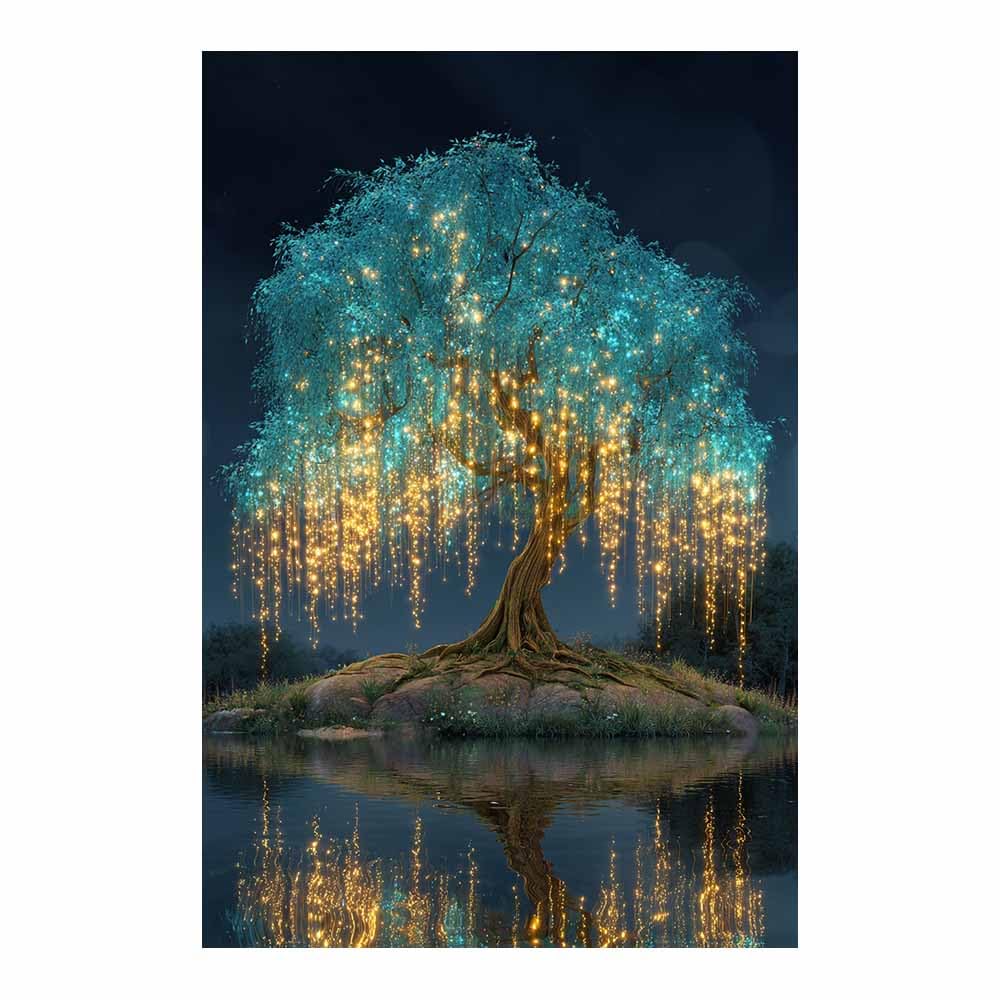 XENIOU Tree Canvas Wall Art Dual Tone Cosmic Tree art prints, decorative paintings, for Living Room Bedroom Office Home Wall Decor.(Multicolor)-80x120cm Unframed
