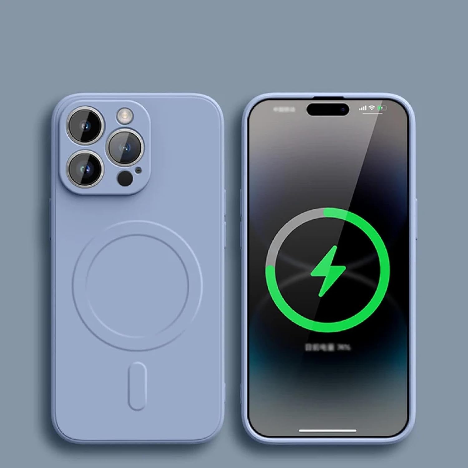for iPhone XR Liquid Silicone Wireless Charge Magnetic Case Shockproof Soft Cover(for iPhone XR/Titanium Blue)