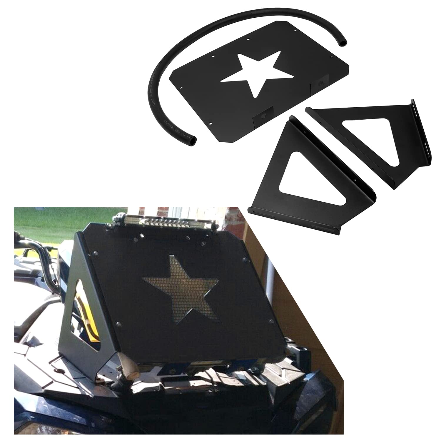 KUAFU Steel Radiator Relocation Kit Polaris Sportsman