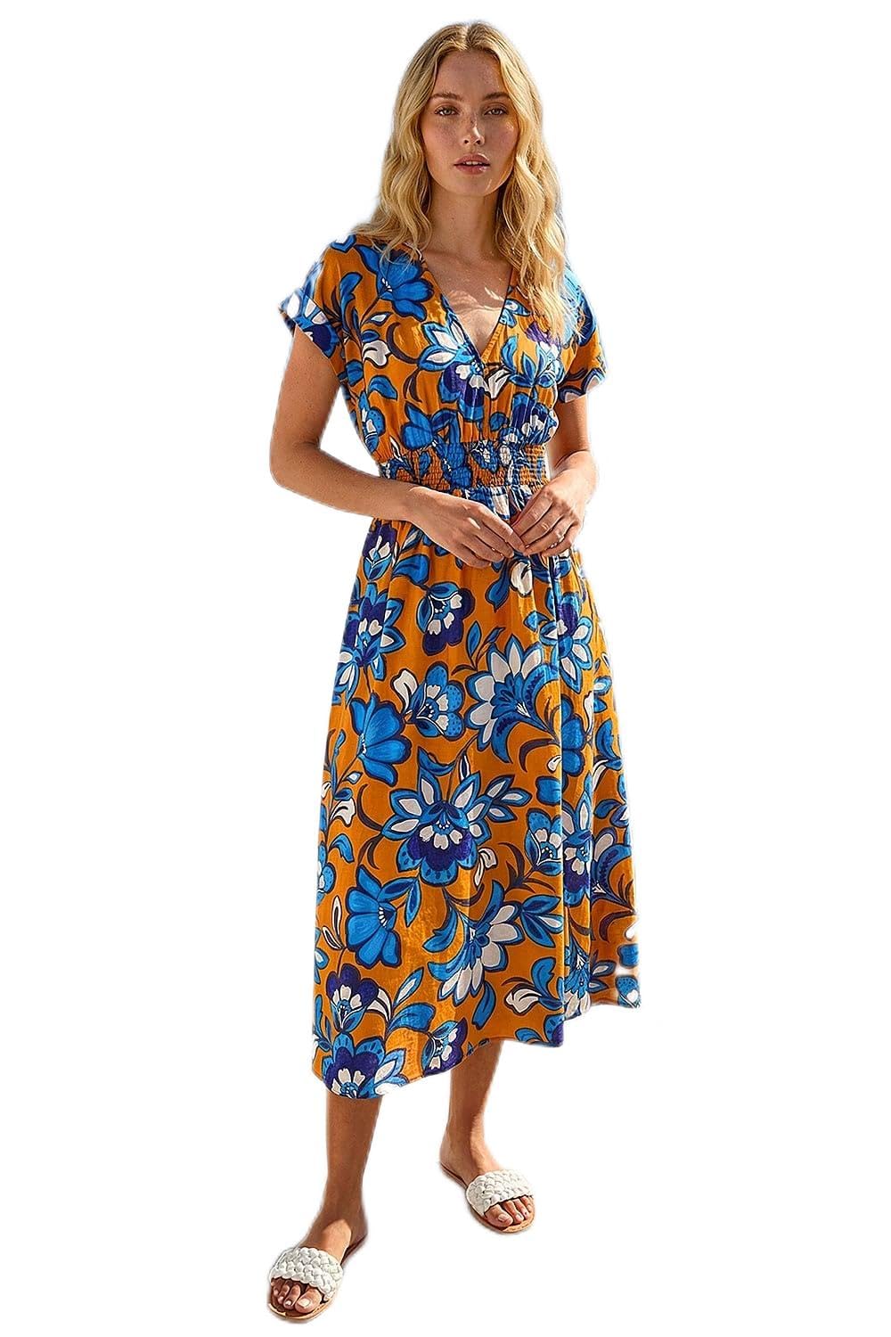 Roman Women's Shirred Midi Dress - Orange - Size 20