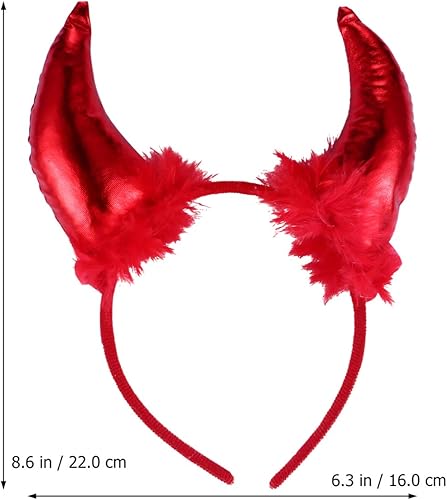 Miniatura 6 de Beaupretty 4pcs Glitter Devil Horns Headband Demon Horns Costume Devil Horn Headpiece Halloween Party Headwear Headress Party Props