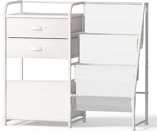 BBLIKE Estantería y organizador de almacenamiento, estante para libros de 3 niveles con caja móvil para habitaciones, estantería ideal y organizador