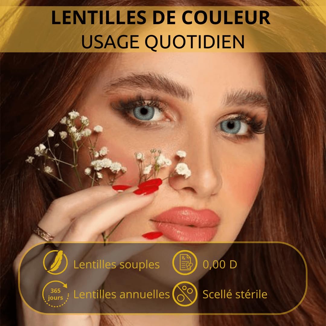 Venus® Lentilles Couleur Vert Sans Correction - 0,00 Dioptries - Lentilles de Contact Annuelles Souples pour Femmes - Compatible avec les Lunettes - 1 Paire - 365 Jours - 14,2 mm - Aloe Vera
