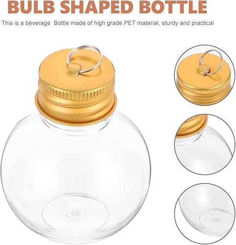 Miniatura 5 de Artibetter Adornos de bola de alcohol, 10 unidades, bola de alcohol de Navidad, adornos rellenables para árbol de Navidad, forma de bombillas,