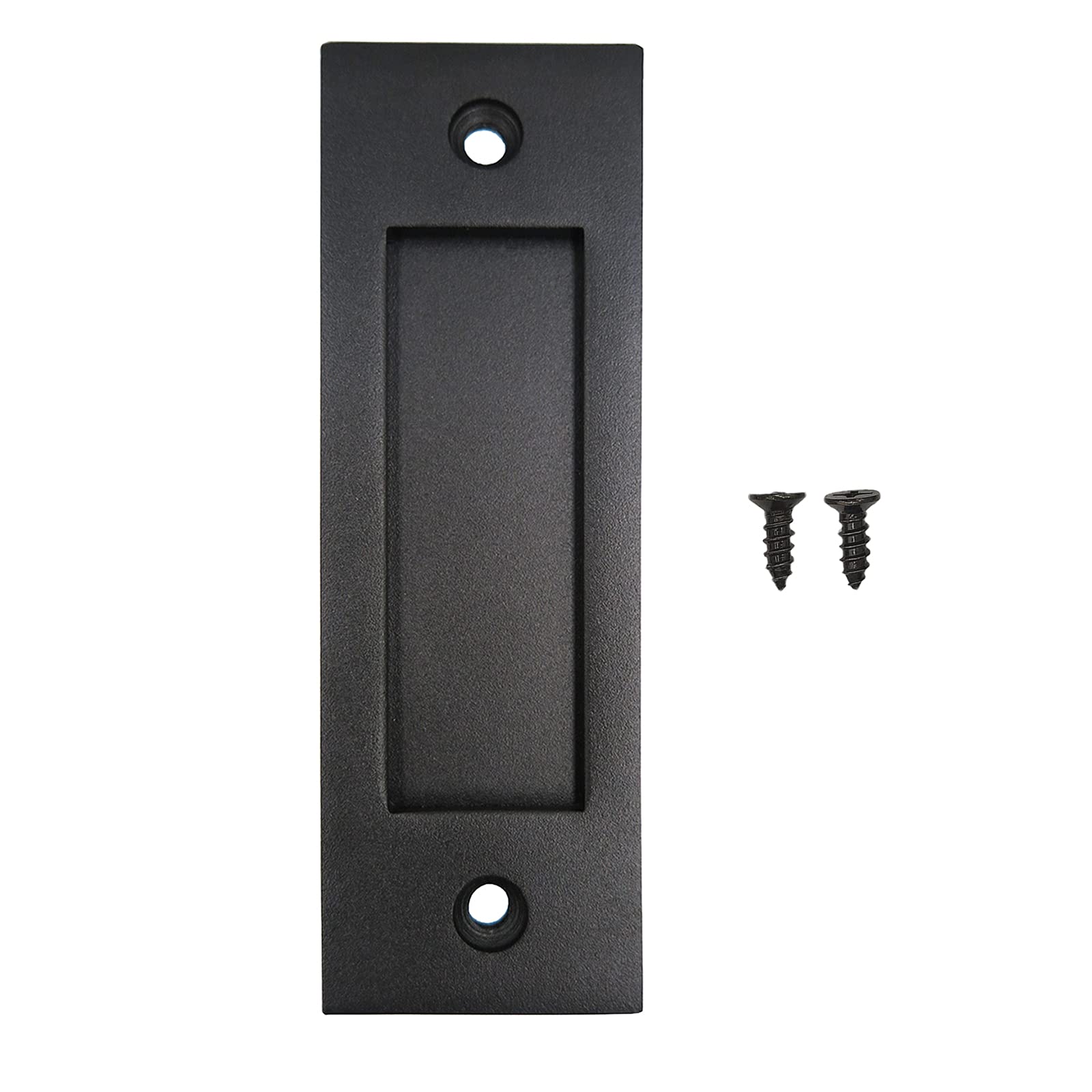 ZUIWAN6" Heavy Duty Flush Pull Barn Door Handle - Sliding Flush Pull Door Handle for Closet and Drawers with Invisible Flat Bottom（Black）