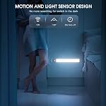 MCGOR Under Cabinet Lighting, 14.7" Rechargeable Motion Sensor Light Indoor, 2 Pack Magnetic Dimmable Closet Lights, Wireless Under Counter Lights for Kitchen, Stairs,Hallway