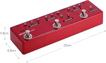 Multi Effects Pedal Buffer + Booster + Overdrive + Distortion + Chorus + Delay Effects 6 Effects Pedal In 1 Unit (DC5)