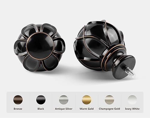 Miniatura 2 de KAMANINA - Cortineros para ventanas de 72 a 144 pulgadas (6-12 pies) de largo, cortinero resistente decorativo, ajustable, de 7/8 de pulgada con