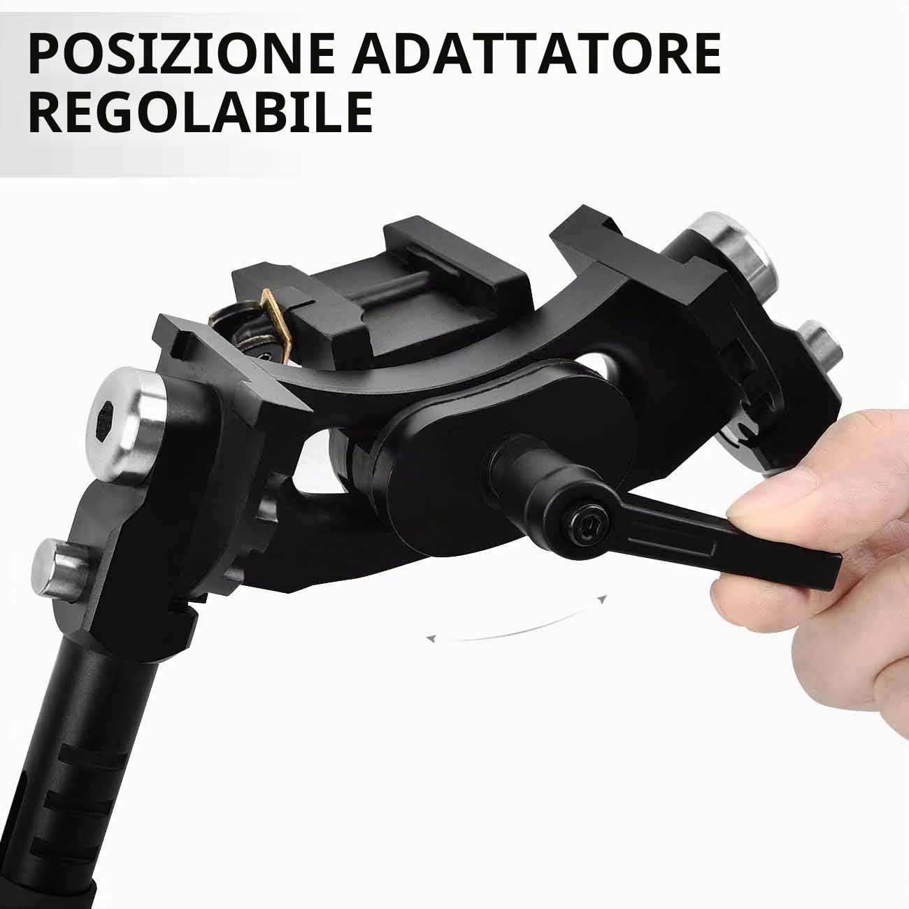 Bipiede V10 tattico a sgancio rapido in fibra di carbonio per Slitte Picatinny