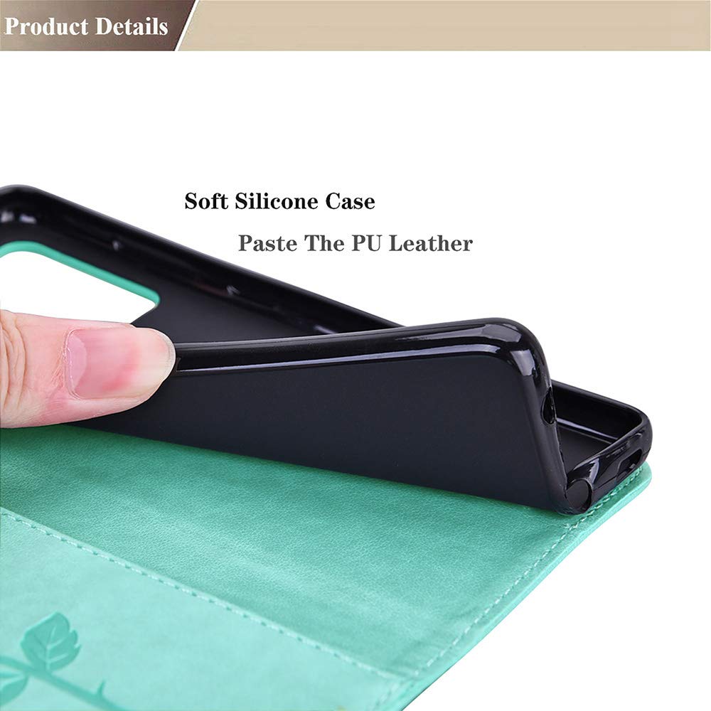 GOKEN Funda Para Realme C55, Leather Folio Carcasa Con Soporte
