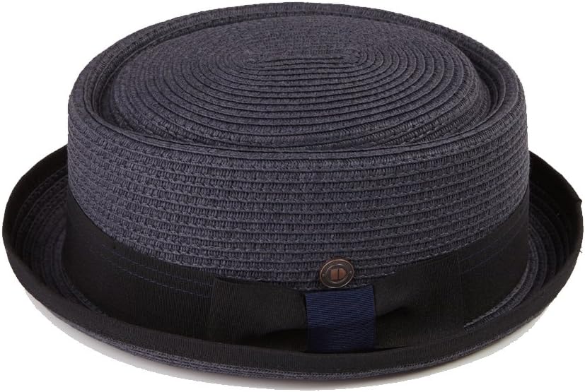 DASMARCA Mens Summer Paper Straw Telescope Crown Retro Porkpie Hat