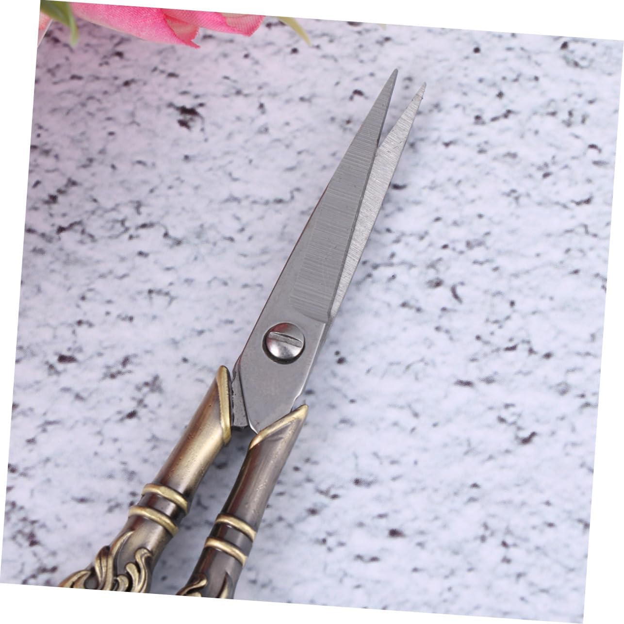 Artibetter Antique Style Vintage Scissors Lily Pattern Cross-Stitch Shear image 4