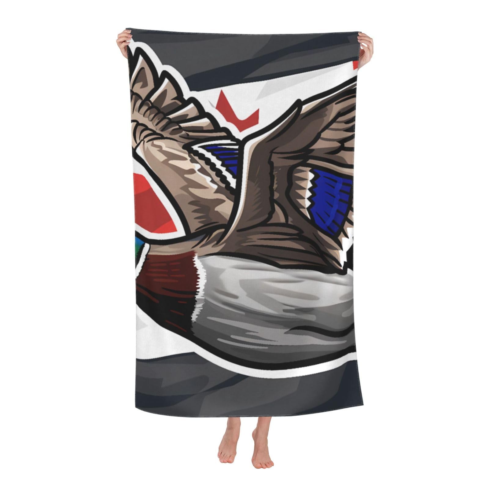 LSRCPD Beach Towel Duck Canada Flag Microfiber Beach Towels Blanket Oversized Tropical Big Extra Large XL Pool Towels Quick Dry Sandproof for Women Girls Kids