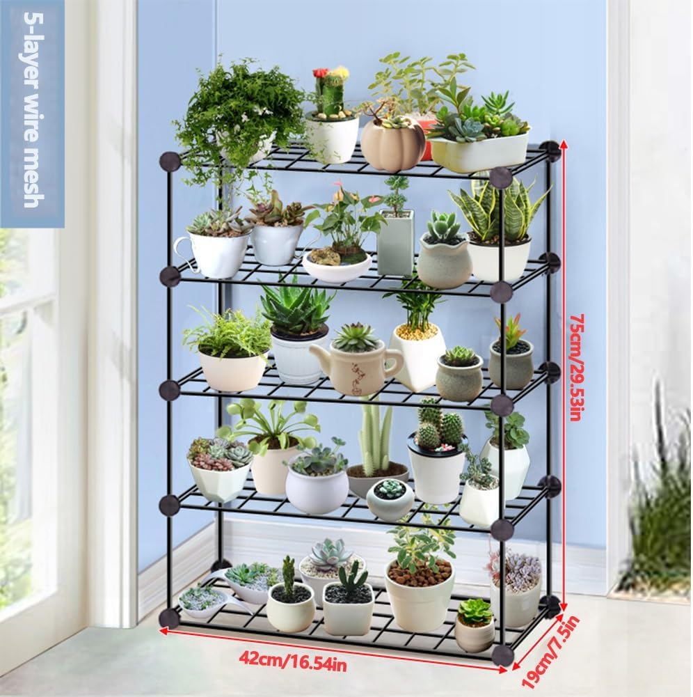 3 Tier Greenhouse Plant Racks and Shelves Freestanding Outdoor Plant Racks Tiered Garden Plant Racks for Potted Plants Planters or Trays Simple Combination Multi-Tier Balcony Succulent Planters ( Size