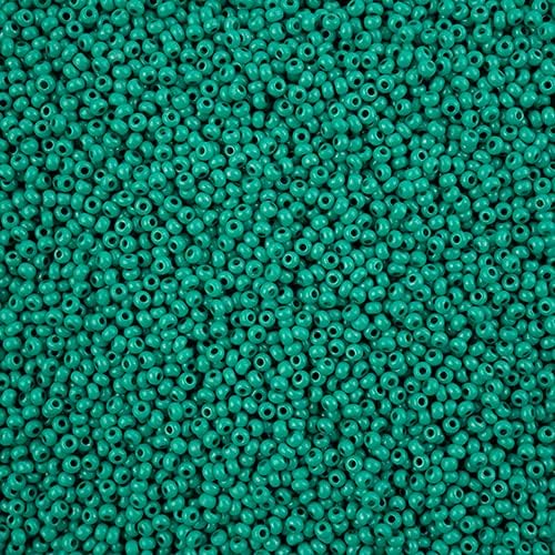 Czech Glass Seed Beads 11/0 (2.1mm Diameter) Terra Intensive Dark Green Loose DIY Jewelry Making Beadss - 250g Bulk Bag by Preciosa (Jablonex)