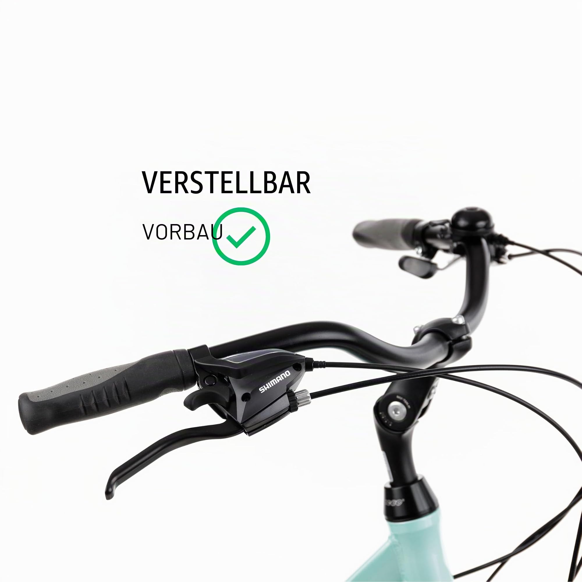 Goetze Picnic 28 Zoll Damen Trekkingrad, Aluminium Rahmen 17/19 Zoll, Shimano 21-Gang Schaltung, Federgabel, Verstellbarer Vorbau, Gefederte Sattelstütze, LED-Beleuchtung, Gepäckträger