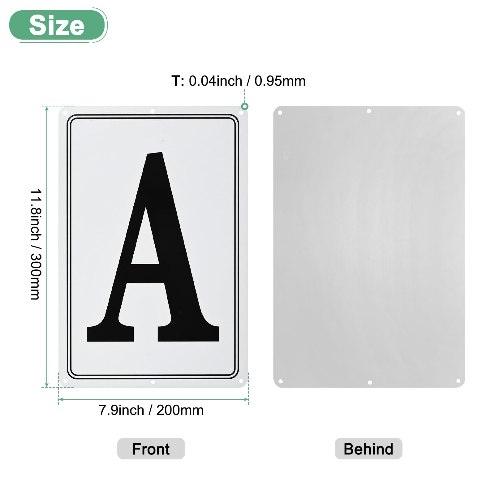 M METERXITY Aluminum Letter Sign A, 11.8 Inch House Numbers and Metal Letters, Parking Spot Letter Signs - Image 3