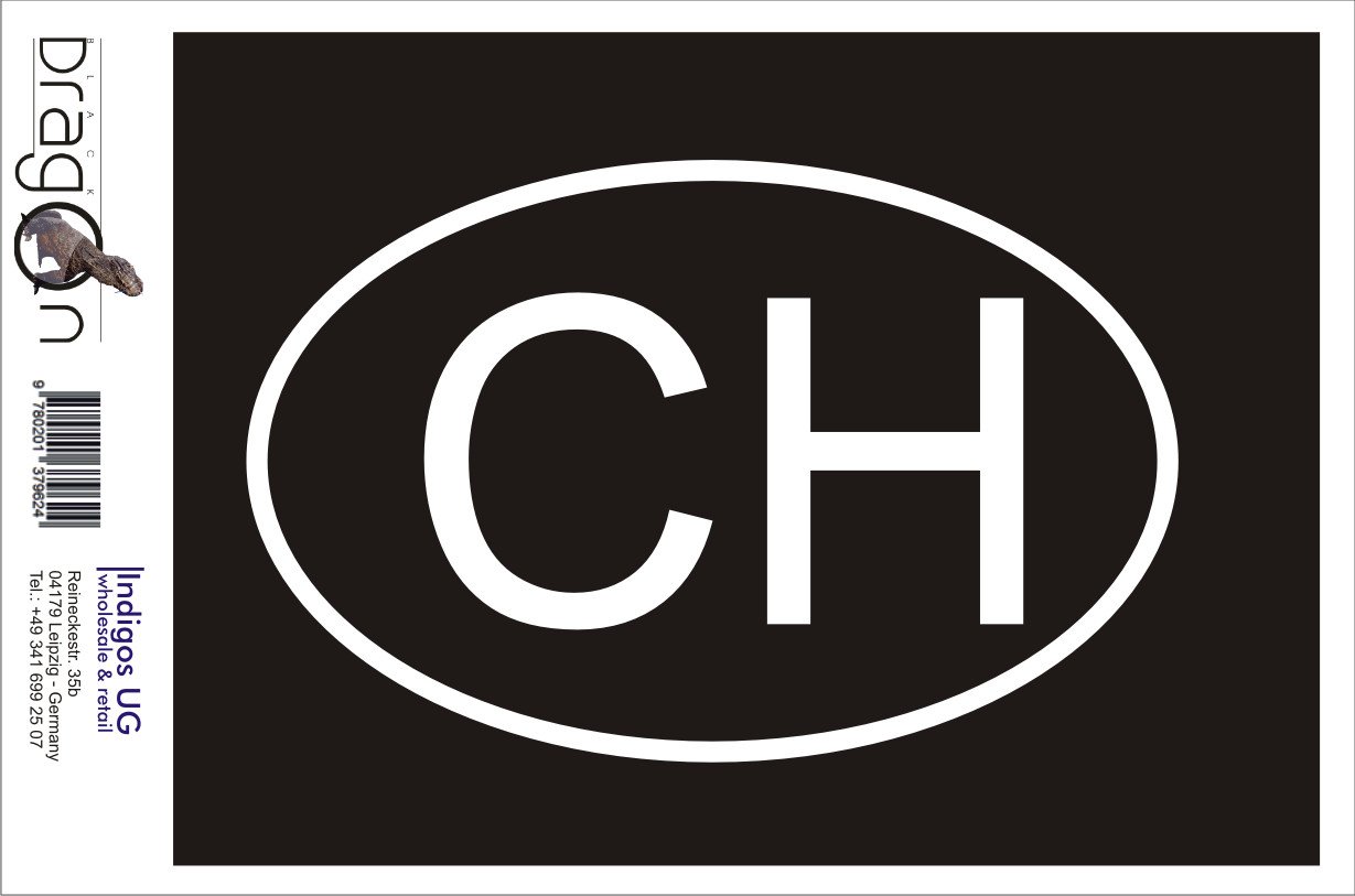 INDIGOS UG - Car Sticker - Decal - 110x70 mm - Switzerland CH - black - Tuning - Rear Window - Bicycle - Motorcycle - Truck