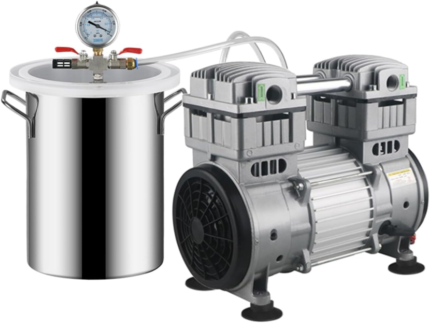 Laboratory Resin Casting Vacuum Degassing Chambers, with Clear Acrylic Lid & 1.5m/4.9ft Hose Vacuum Chamber, for Plaster Degassing Epoxy Resin Wood Stabilizer(51L/13Gal(40x40cm/15.7x15.7in))