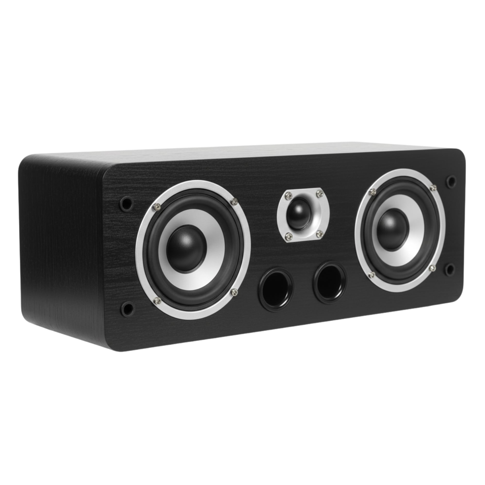 Dynavoice Magic C-4 Schwarz Matt – Center Lautsprecher Passiv 2-Wege, 2x4 Woofer + 1" Hochtöner, Front Bassreflex, 100W, für Heimkino 5.1 und 7.1