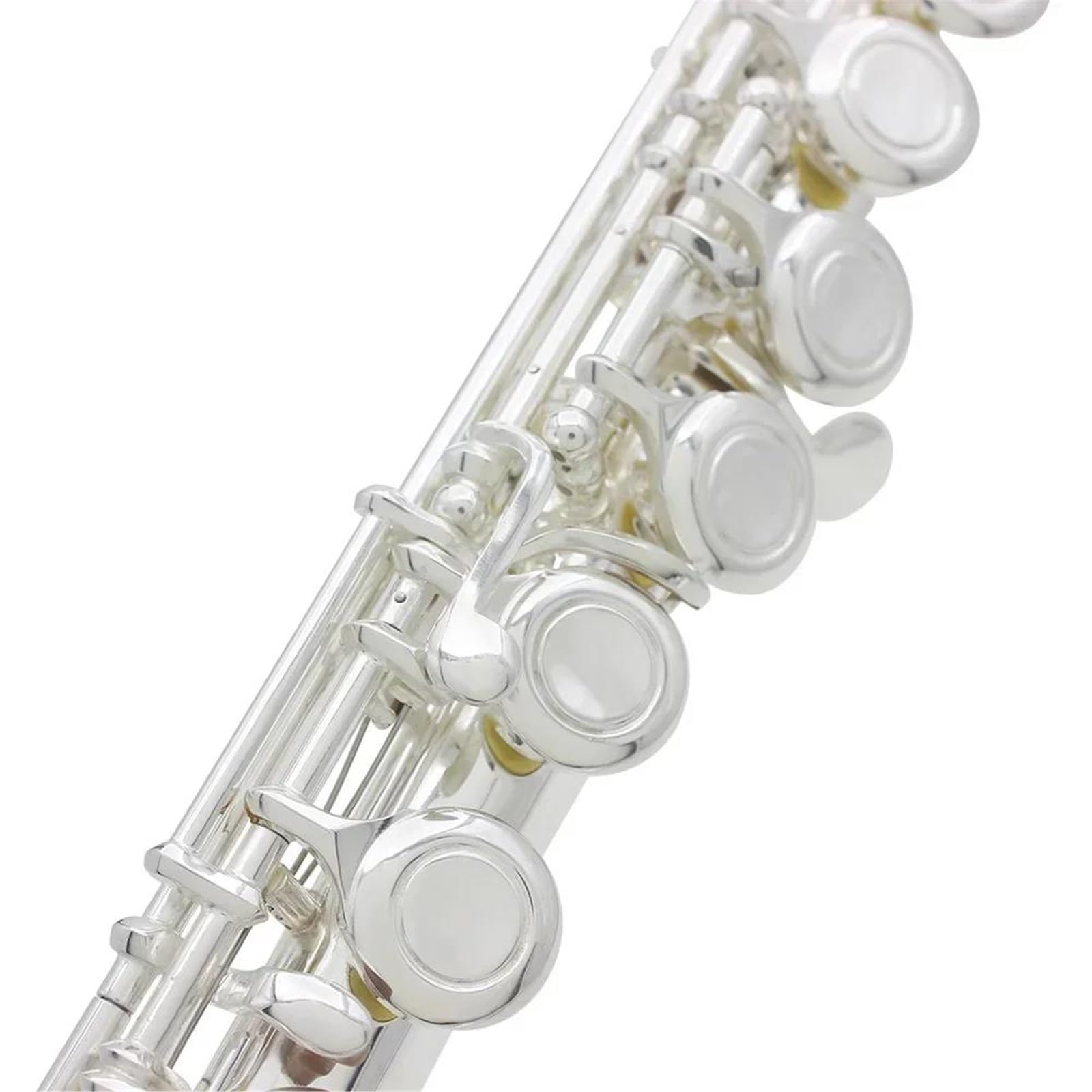 flauta travesera Flauta De Concierto De Cobre Blanco Con Llave C 16 Orificios Cerrados Instrumento De Viento De Madera Transversal Con Piezas De Caja(Rose red)
