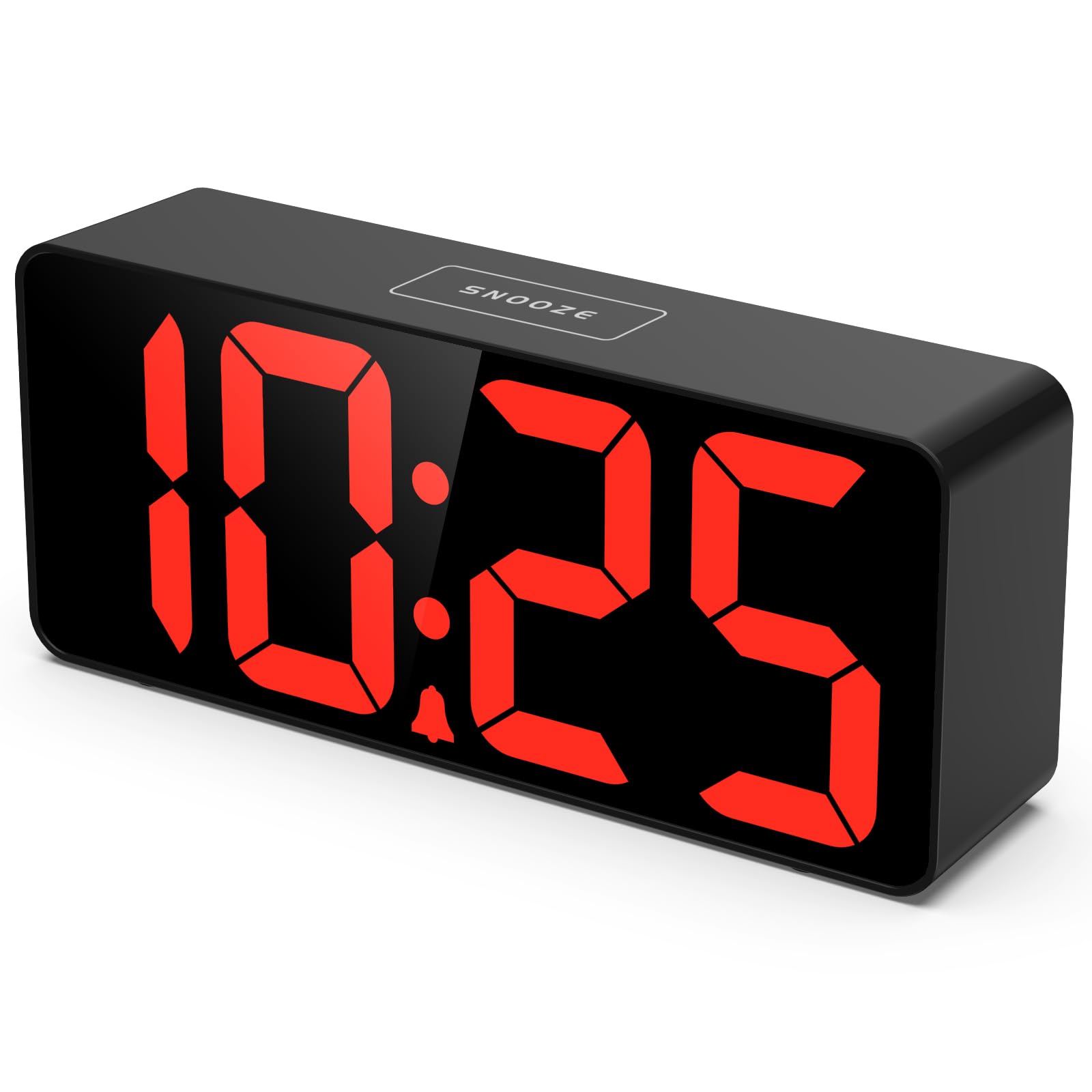 Welgo - Reloj despertador digital de gran tamaño de 7.5 pulgadas para personas mayores y con discapacidad visual, ajuste simple, regulador de 0 a 100 %, volumen ajustable, puerto de carga