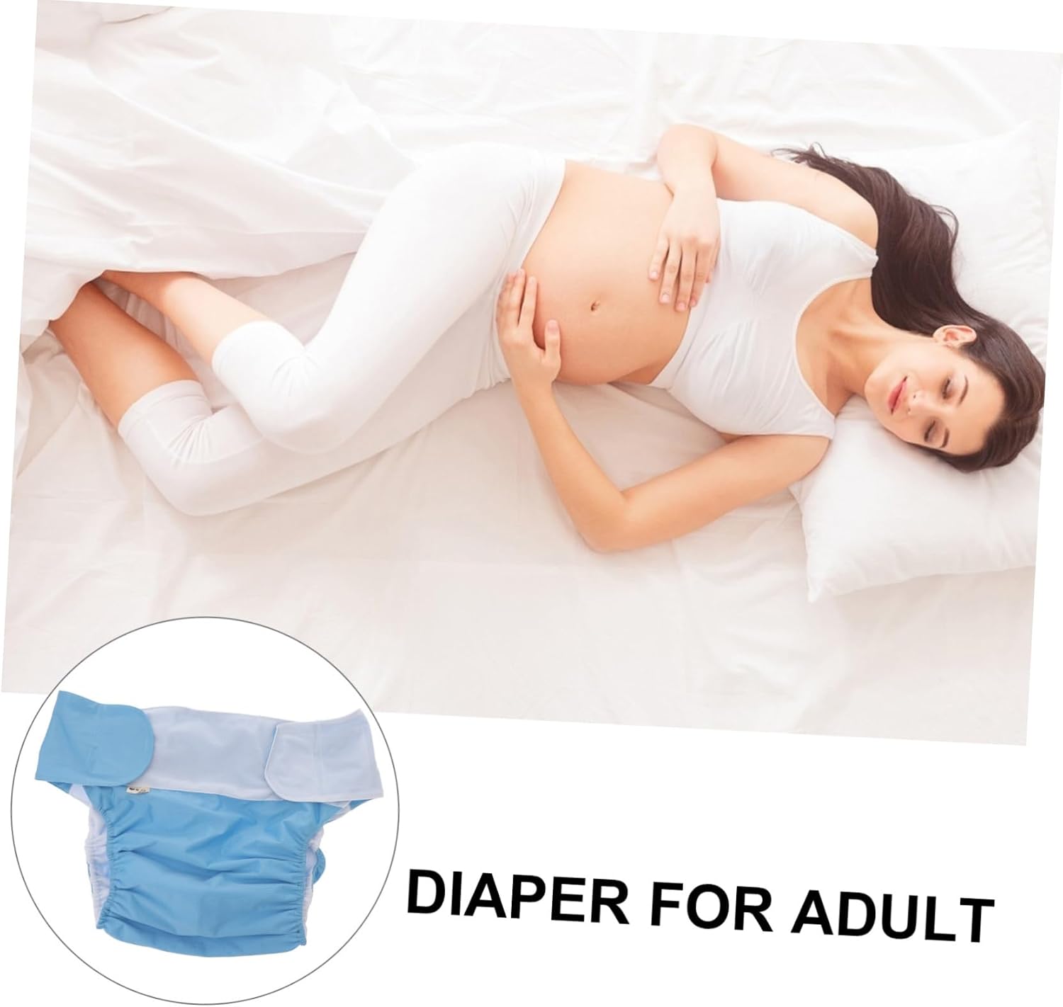 2pcs Reusable Incontinence Pants for Adults Washable Cloth Diaper Wraps Leakproof Protection for Seniors Men Women Sky Blue