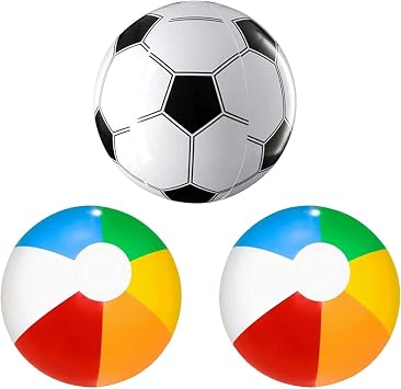 3 Pack Inflatable Beach Balls, Pool Party Ball Set