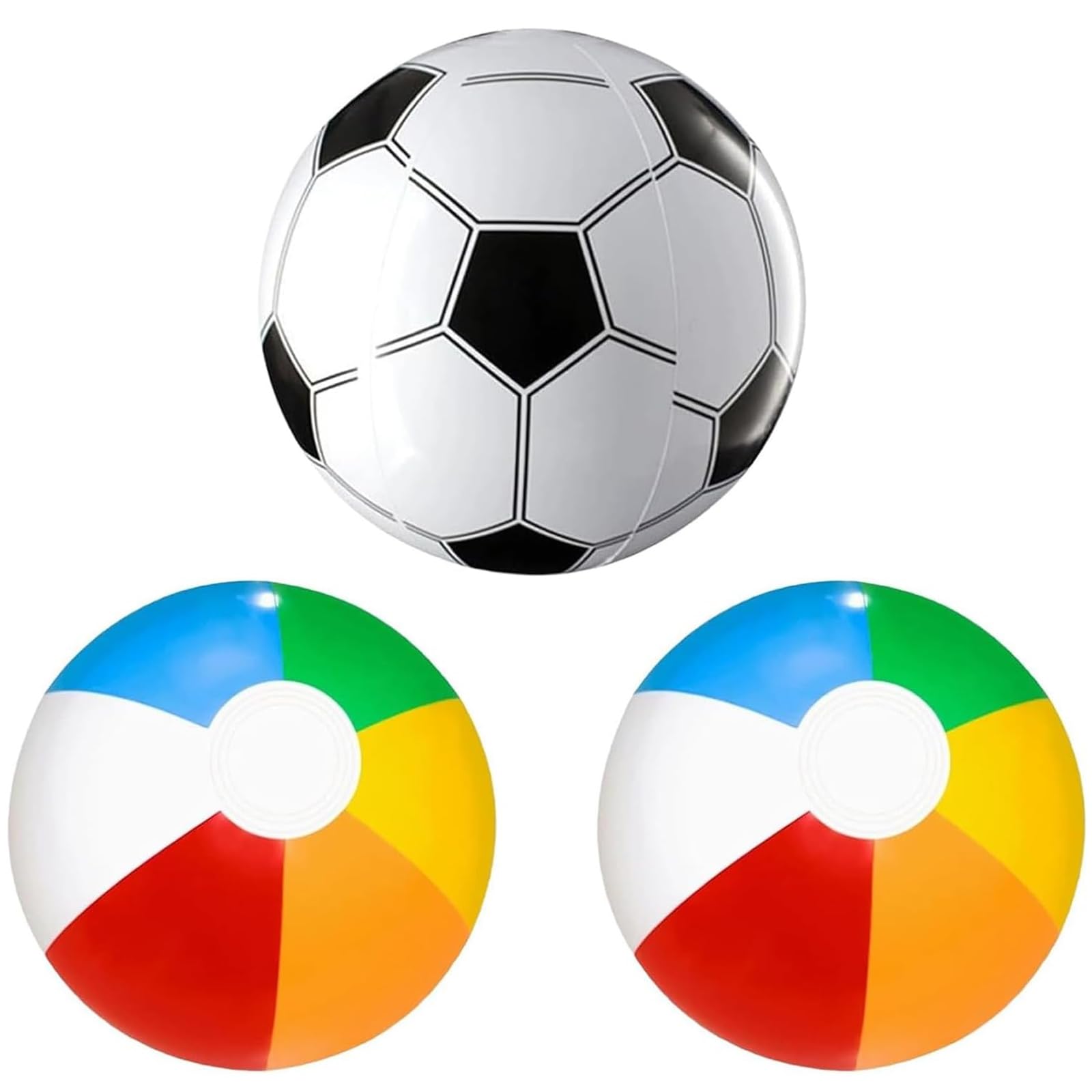 Zyssby 3 Pack Inflatable Beach Balls, Pool Party Ball Set