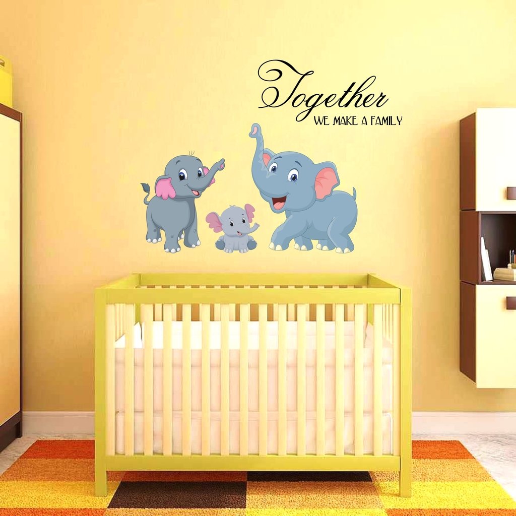 DECOR KAFE Colored PVC VINYL FILM Elephant Family Wall Stickers (75 cm x 55 cm, Multicolour) (B06ZYX6JYV) Amazon Price History, Amazon Price Tracker