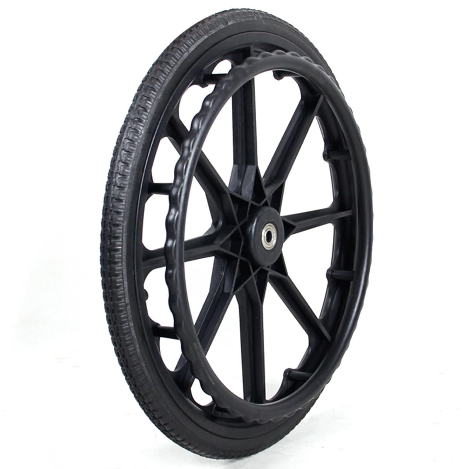 Części Zamienne Do Tylnego Koła Do Wózka Inwalidzkiego (para), 20 X 1,75 Czarnych, Niepneumatycznych Pełnych Opon Z Łożyskami 1/2" (12 Mm), Średnica Koła: 47 Cm