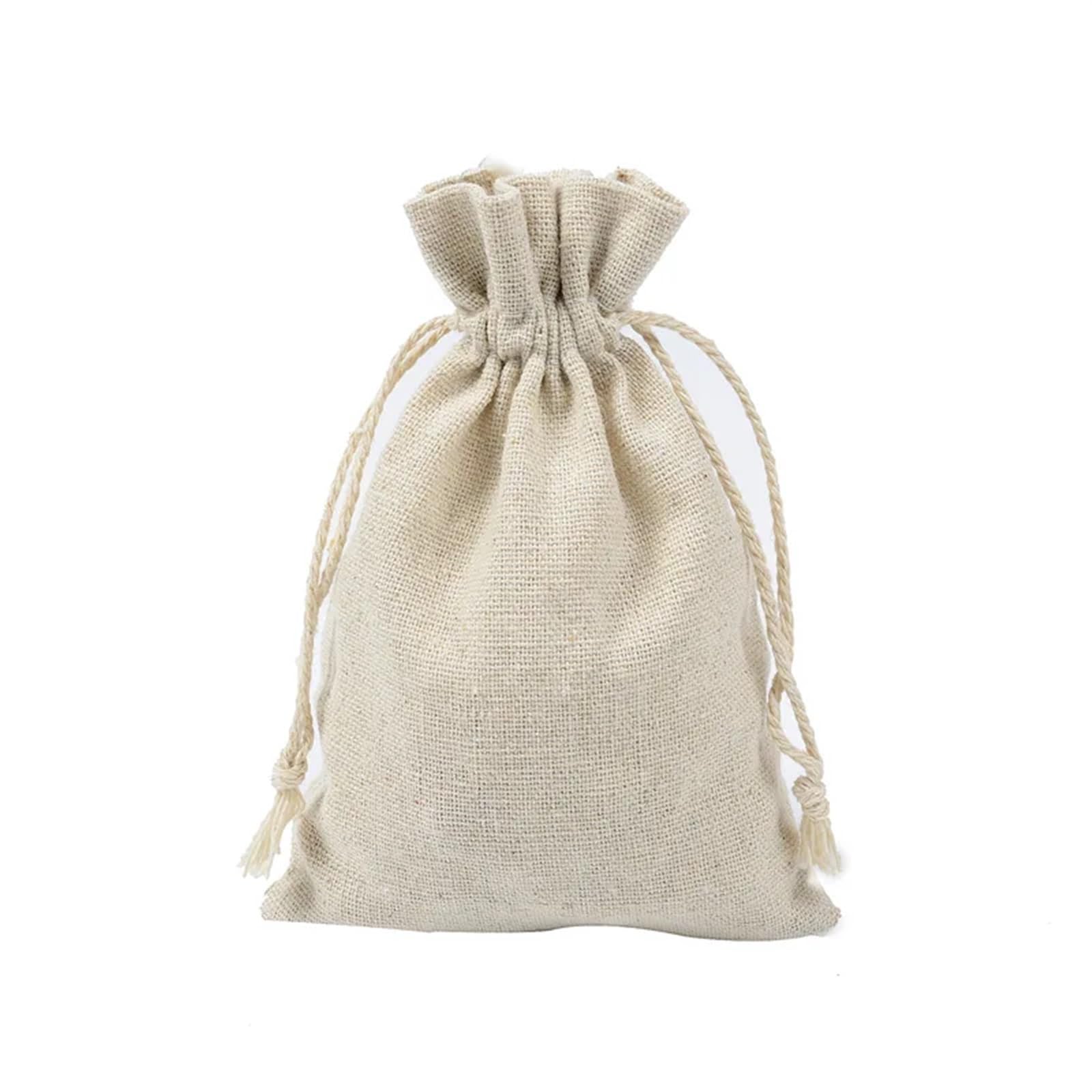Sacs Cadeaux réutilisables à Cordon en Coton, Multi-Tailles, 10/50 pièces, Sacs d'emballage de Bijoux, décoration de fête de Mariage, Sac à Cordon, Pochette Cadeau(10X12CM_50PCS)