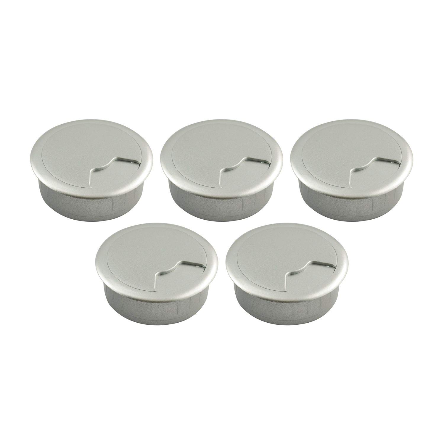 D60 mm RAL9006 silber / Kabeldurchgang 60 mm SB-5, 5 Stück