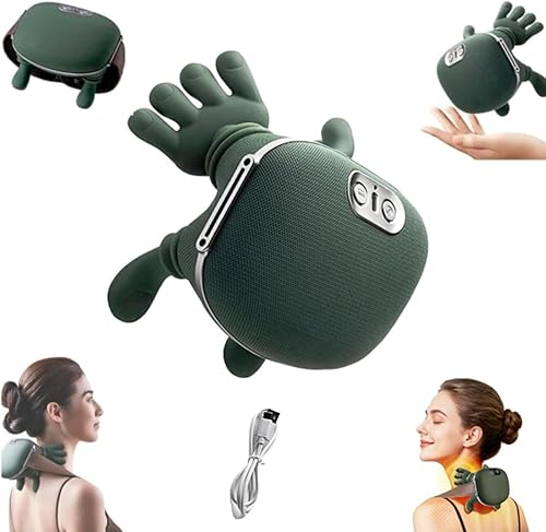 Masajeador eléctrico de cuello y espalda, masajeador eléctrico Shiatsu de cuello y espalda para aliviar el dolor de tejido profundo, 3 niveles de