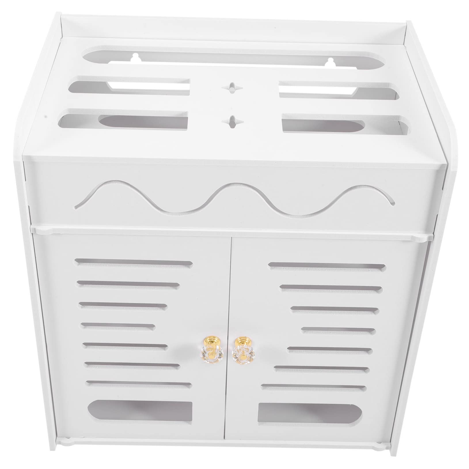 Healvian Scatola di Archiviazione per Router a 4 Strati Doppia Porta, Organizer per Cavi in Pvc Resistente al Calore, Design Compatto per Casa e Ufficio