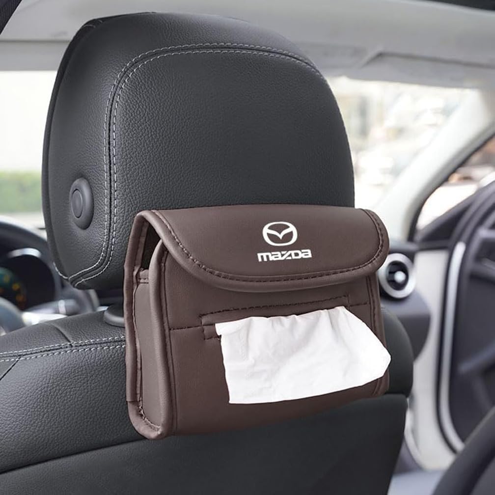 Car Tissue Holders, for Mazda CX-3 CX-4 CX-5 CX-7 CX-8 CX-9 Portable Pumping Paper Napkin Multifunctional Storage Box, Auto Interior Accessories,C-White