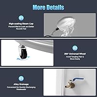 Vista 8 de Secador de pelo profesional 7 en 1, secador de pelo de 700 W, secador de pelo independiente con capucha, tratamiento de pelo con ruedas, máquina