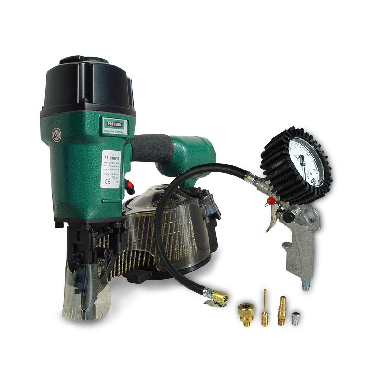 Prebena 7F-CNW90-S01 Druckluftnagler für Coilnägel Type CNW von 45-90mm - ohne Zubehör