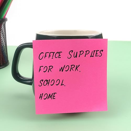 Miniatura 6 de Notas adhesivas 3x3 pulgadas Notas autoadhesivas de colores brillantes 8 blocs 80 hojasbloc (Rojo Rosa)