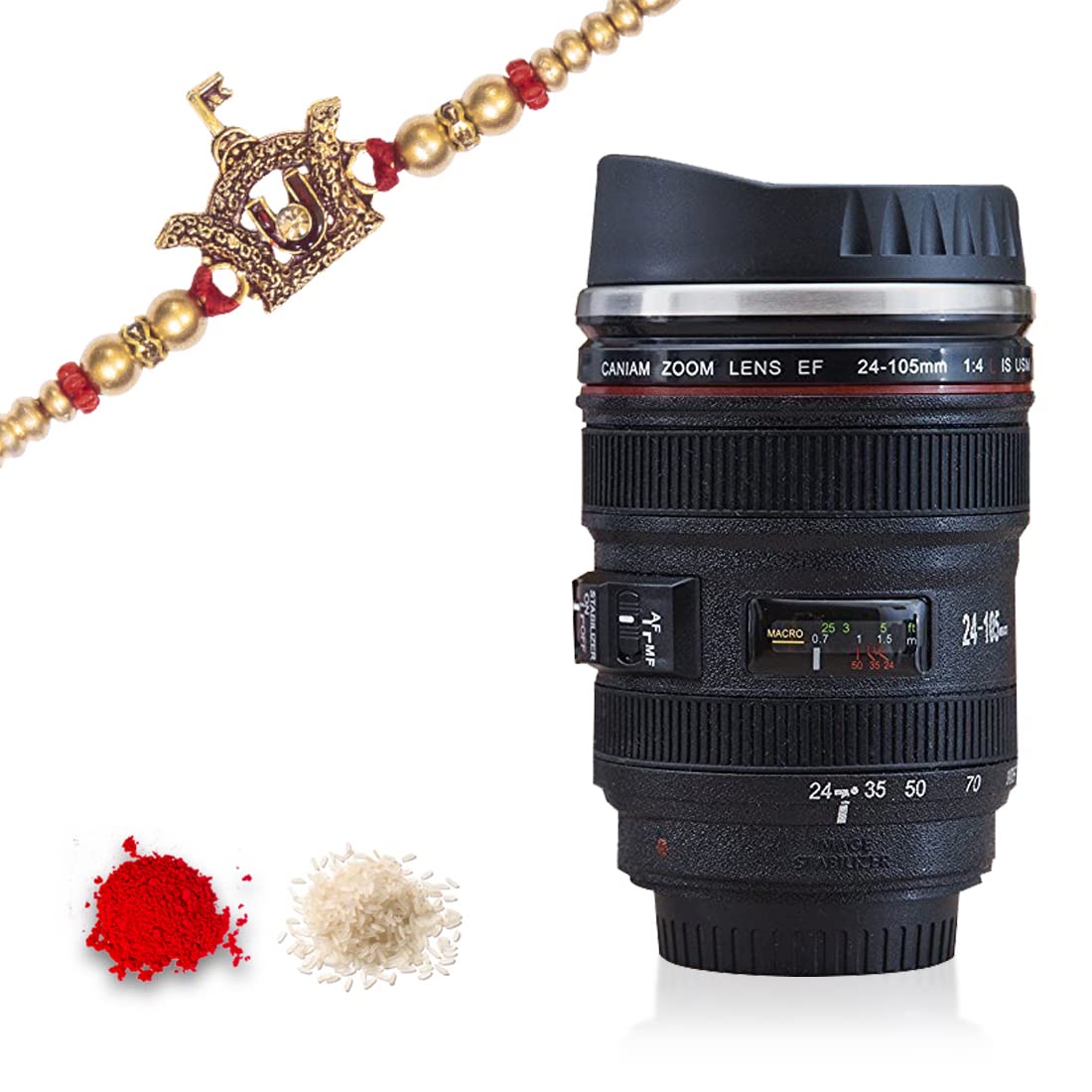 GenericHOS_AksrM_C1 Multicolor Bracelet Gold Plated Rakhi Combo, A.M, Roli chawal, for Brother | Rakhi with Gift | Set of 1 Rakhi