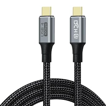 DCHAV USB 4 Cable USB C to USB C 8K HD Display Video 40 Gbps Data Transfer 100W Fast Charging Cord USB4 Type C to Type C Charger 5A Nylon Braided Wire for Monitor Laptop Docking Hub Phone, 1.5ft