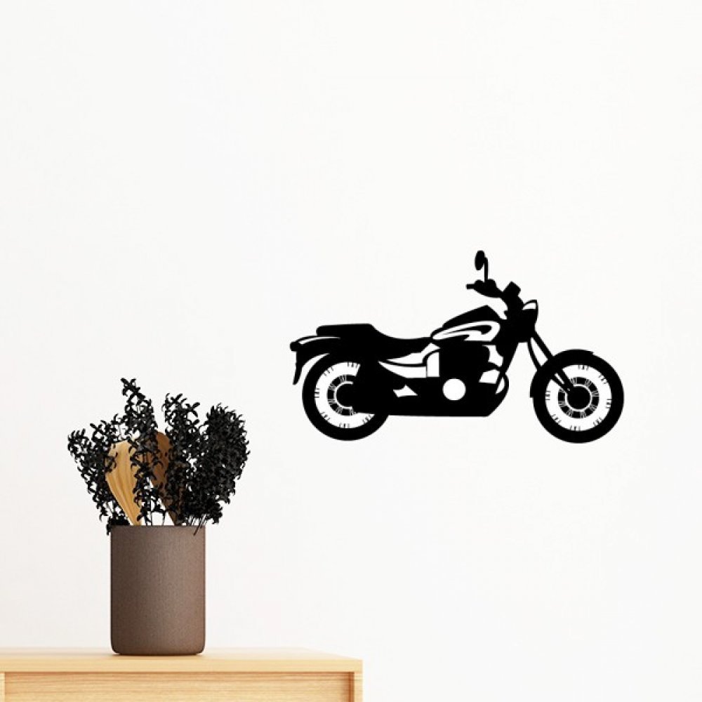 Sticker mural moto mécanique DIYthinker amovible en vinyle noir pour décoration chambre 100cm