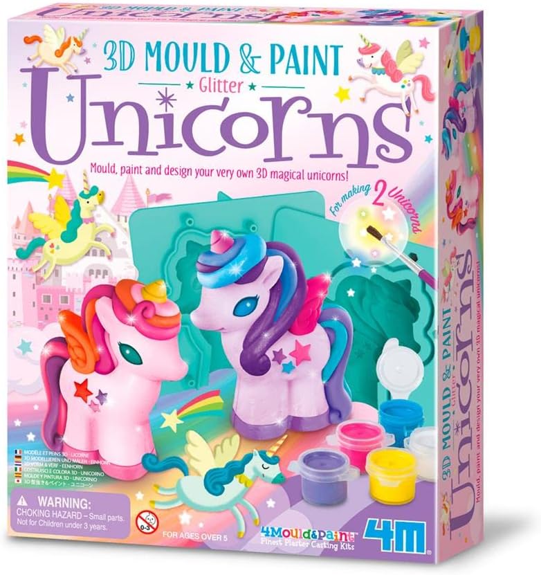 4M, Mould & Paint-3D Glitter Unicorn