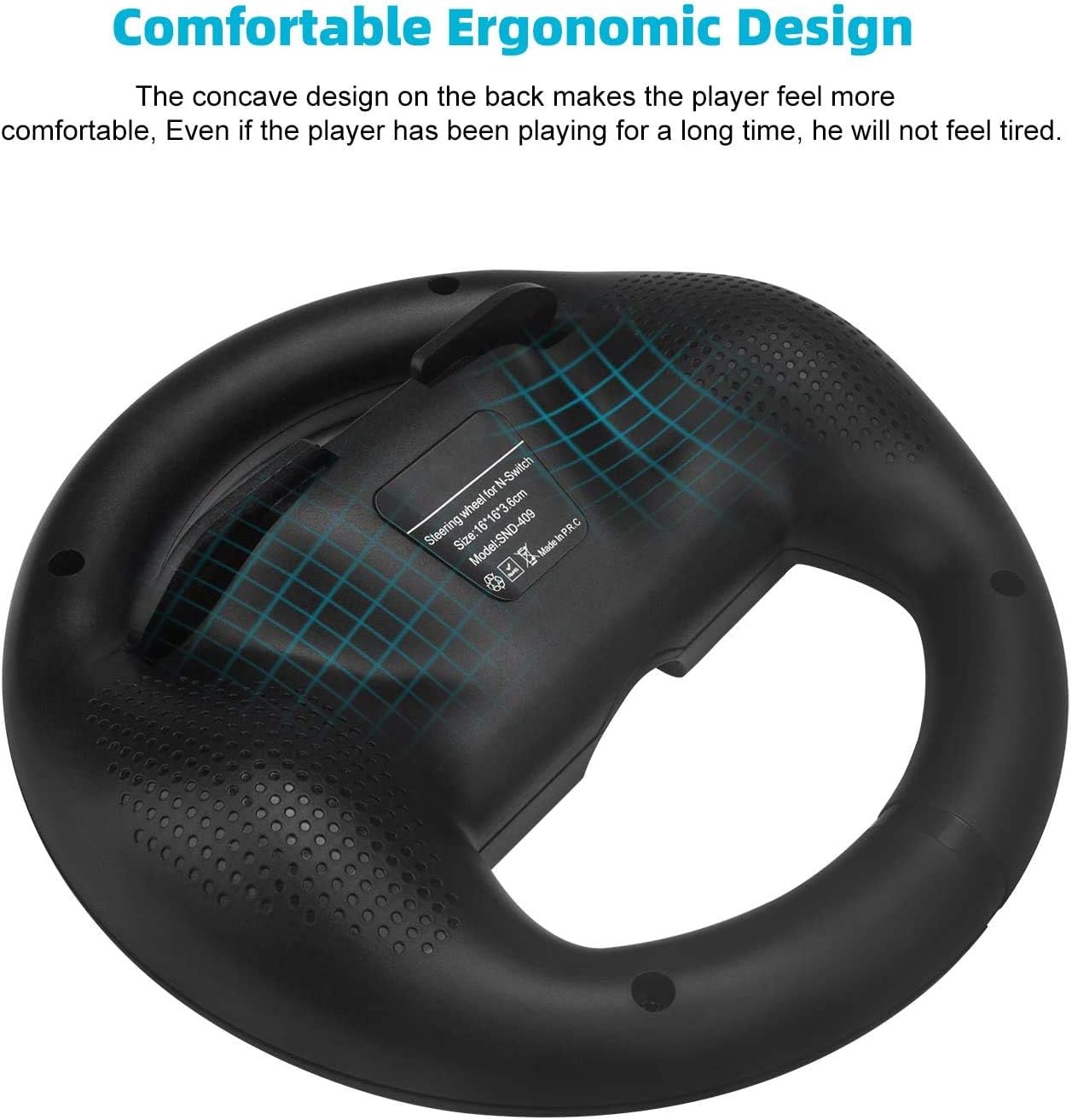 TechKen Joycon Steering Wheel (Set of 2) Compatible with Nintendo Switch Joycons (2black)
