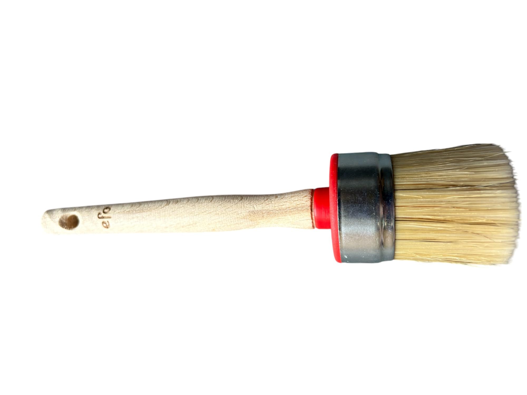 efo Pinceau rond - Pour peinture à la craie, cire, moulures, panneaux, meubles et clôtures - Mélange de poils naturels pour teinture, huile et vernis (60 mm)